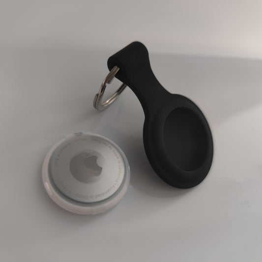 Set 1 Apple NFC AirTag Tracker mit Case Anhänger Schutzhülle Schlüsselanhänger schwarz