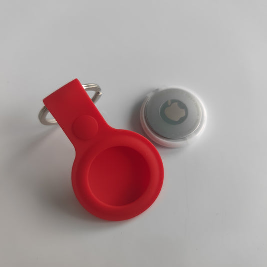 Set 1 Apple NFC AirTag Tracker mit Case Anhänger Schutzhülle Schlüsselanhänger rot