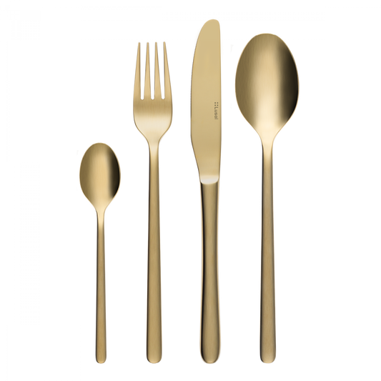 Cutlery set 16 pieces - Melissa PVD champagne matt